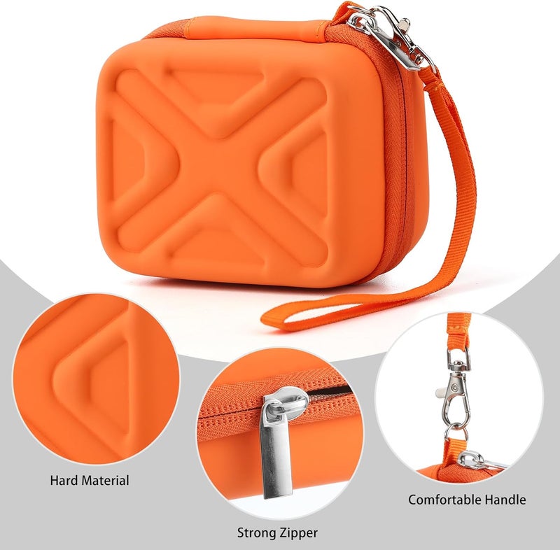 BLK8IGHT Digital Camera Case for AbergBest 21 Mega Pixels 2.7" LCD Rechargeable HD/Kodak Pixpro/Canon PowerShot ELPH 180/190/Sony DSCW800/DSCW830 Cameras, Travel Carrying Protective Case for Camera- Orange - Image 5